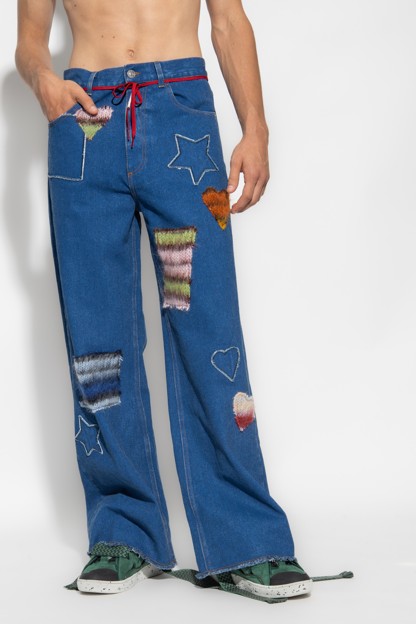 デニム・ジーパン MARNI Men Jeans Denim PUJU0019A1USCU83 BDB60 Drawstring blue jeans | Marni